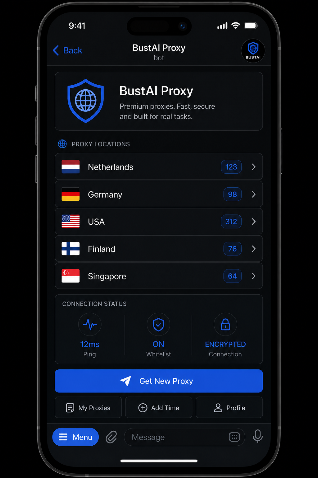 Скриншот BustAI Proxy